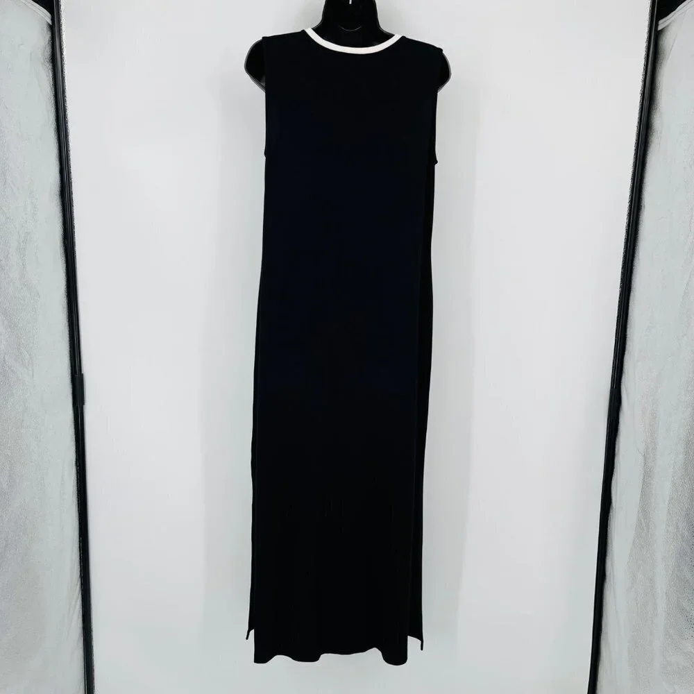 Vintage‎ Talbots Maxi Dress Womens S Black Knit V Neck Shift Career Wear Casual - Picture 2 of 11